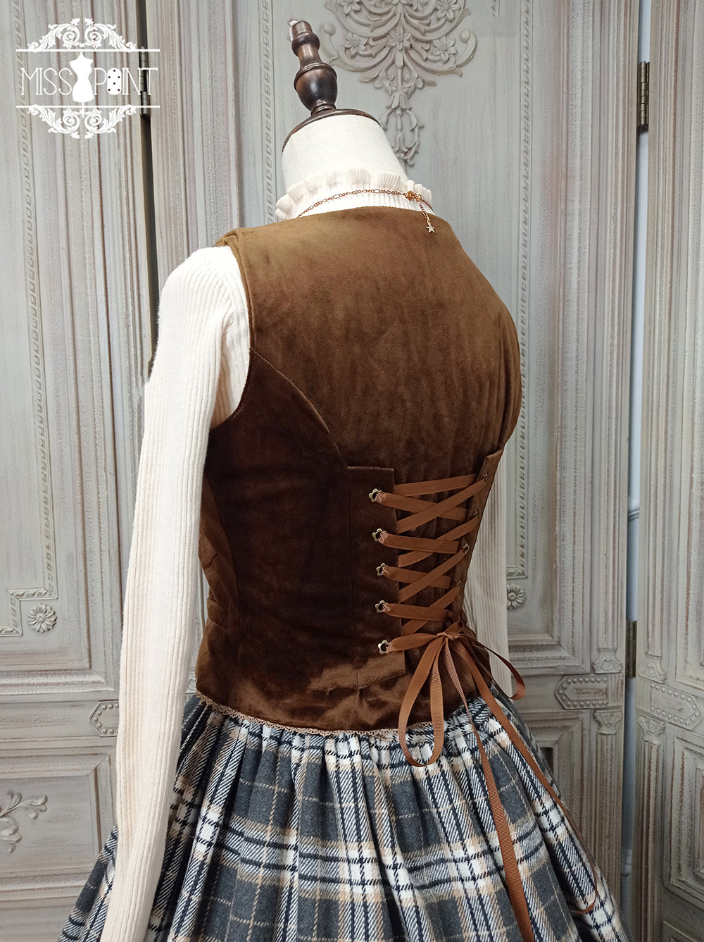 Miss Point~Christmas Preppy Style Velvet Lolita SK Vest Set 3690:22709