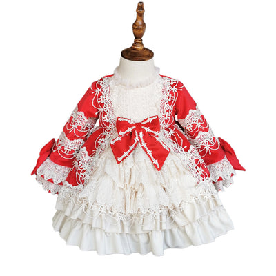 Kid Lolita Winter Velvet Dress red dress 130cm 