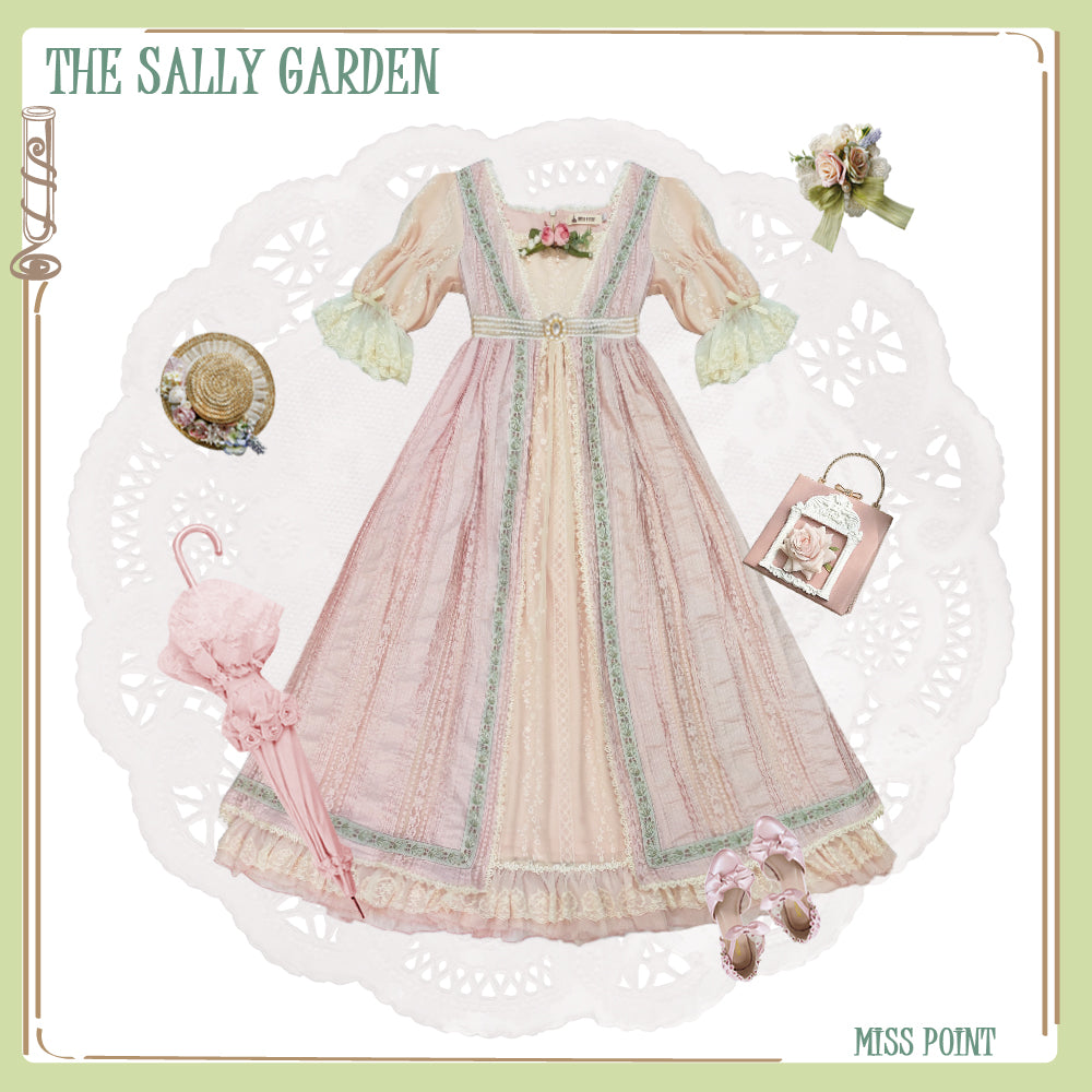 Miss Point~The Sally Gardens~Elegant Lolita Lotus Sleeves OP Dress S sakura pink 