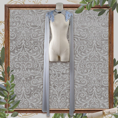 FunCcino - Dense Forest Corridor - Elegant Lolita Blouse and Cape One Size blue cape