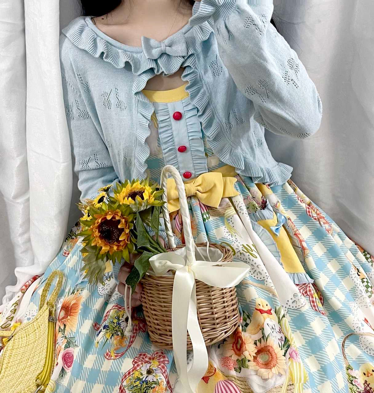 Little Dipper~Sweet Lolita Coat Long-sleeved Cotton Cardigan (large small) 4470:11185