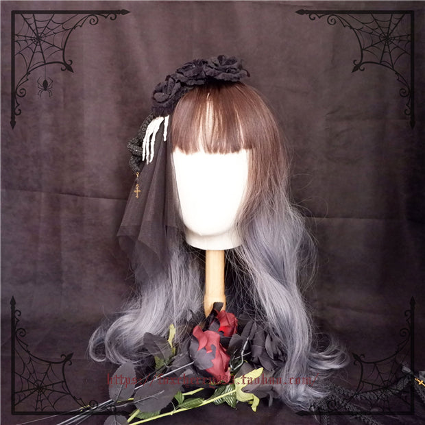 Fox Cherry - Gothic Flowers Hand Bone Cross Headdress