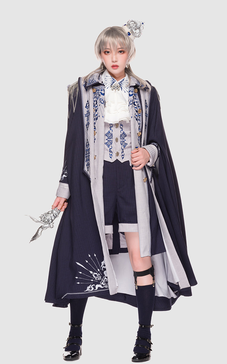 Youpairui - Sheffield - British Military Navy Blue Ouji Lolita Set S Set B female (shorts included)