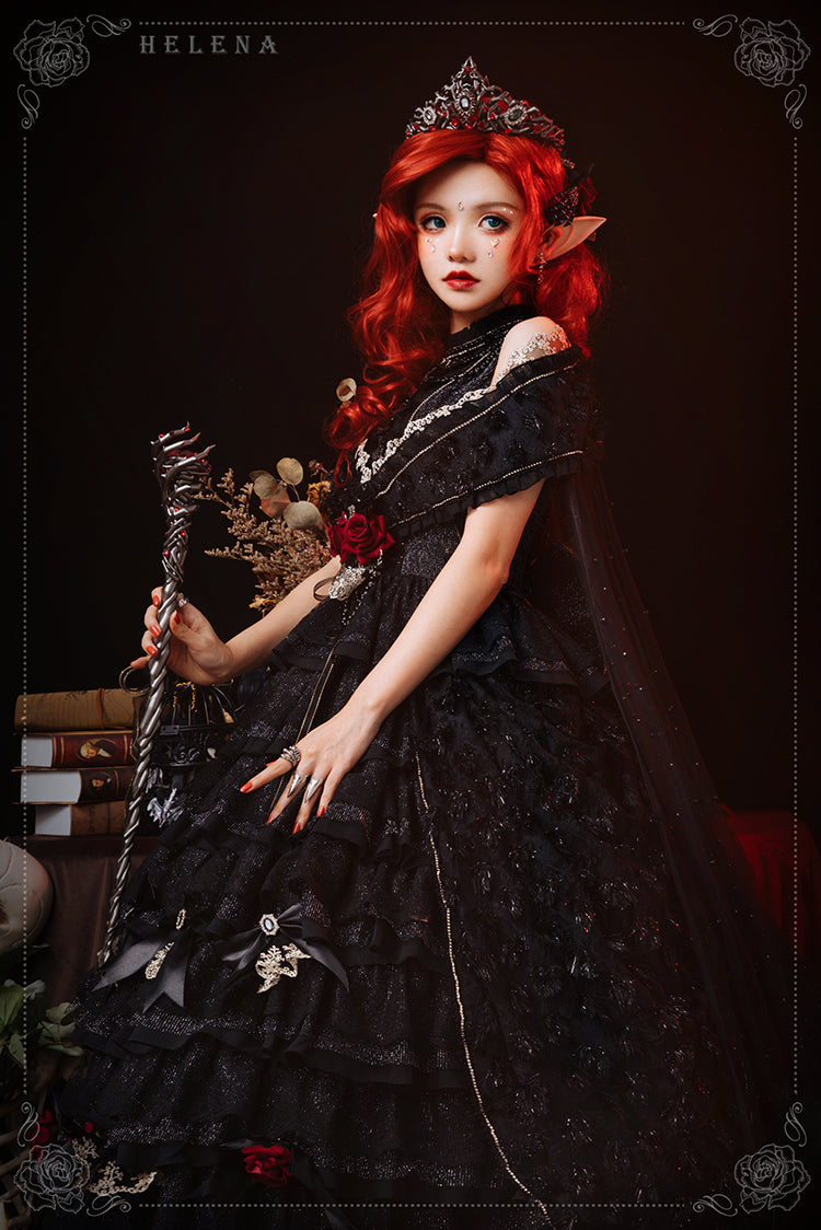 Youpairui - Helena - White and Black Lolita Tea Party JSK Suit