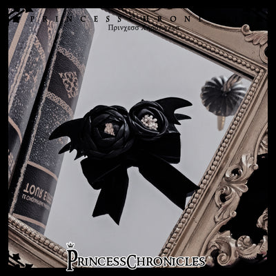 Princess Chronicles~Floating Phantom~Rose Lolita Brooch black rose brooch (pre-order)  