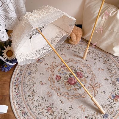 LongMao Lolita~Hollow Embroidered Lace Lolita Parasol Multicolors ivory lace parasol (without tassel)  