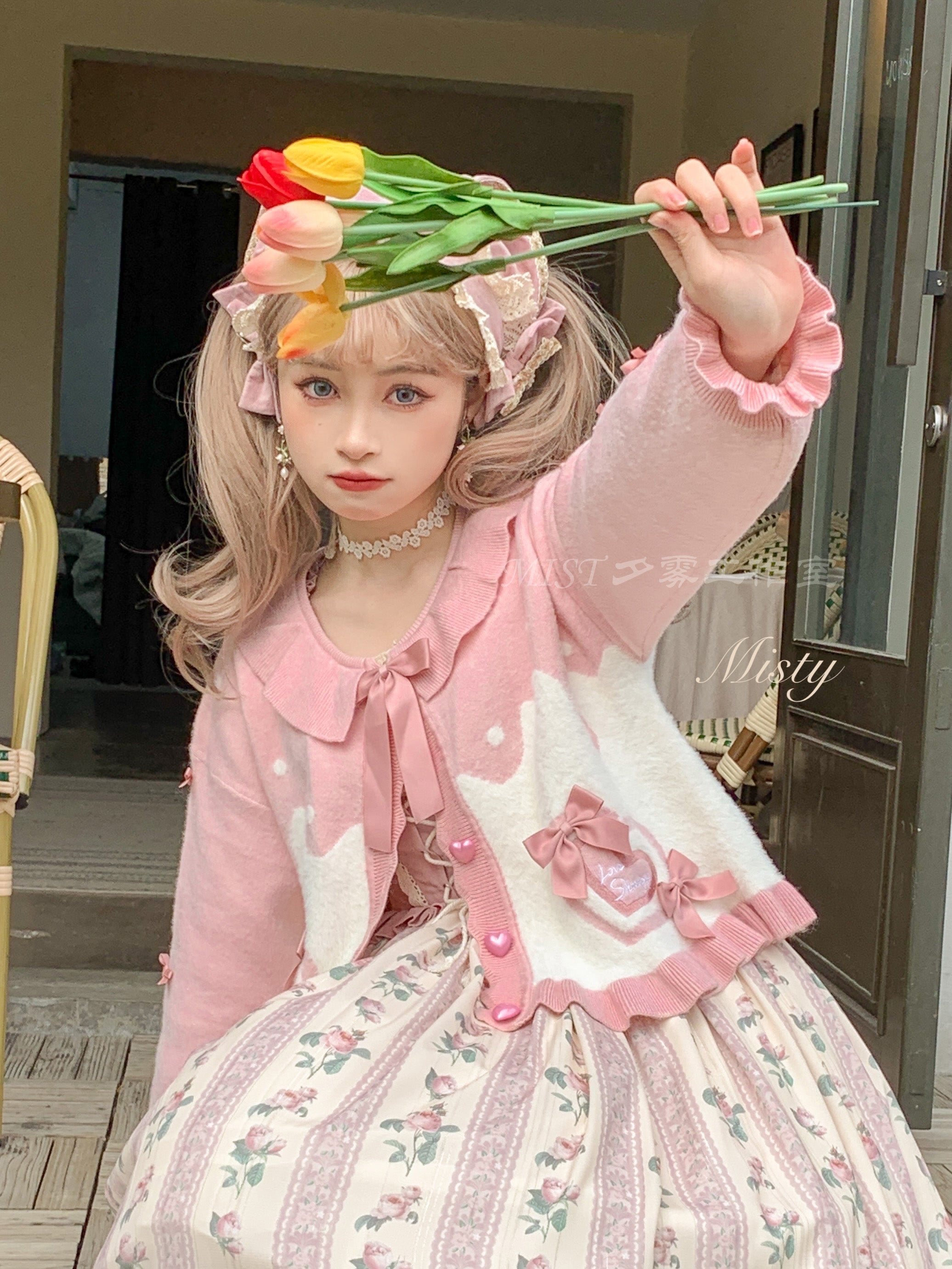 MIST~Beating Heart~Sweet Lolita Thick Sweater Coat Puff Sleeve 9908:114946