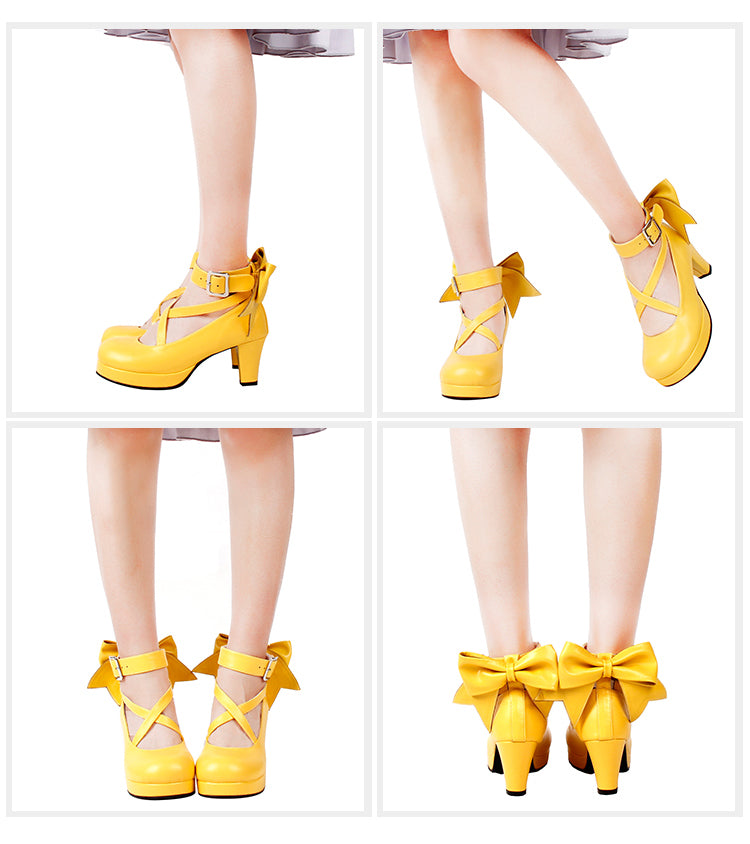 Angelic imprint~Elegant Lolita Shoes Princess Bowknot Lolita Heels Shoes   