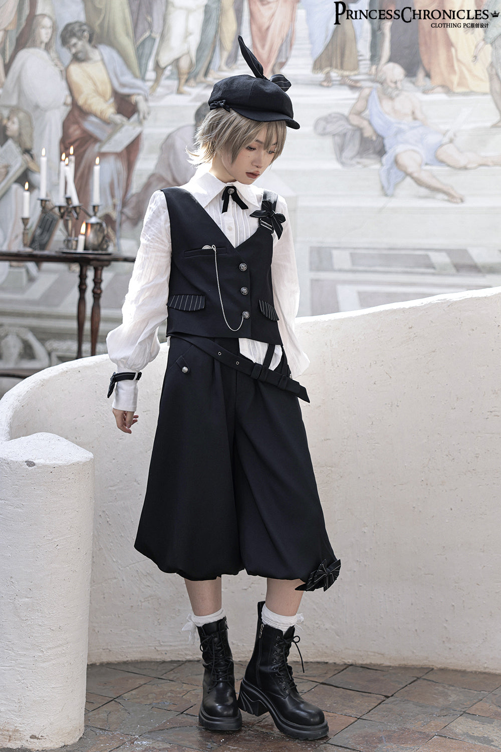 Princess Chronicles - Secret Morning News - Vintage Ouji Lolita Vest Blouse Bloomers