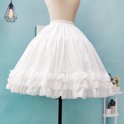 Rainbow Puff~Lolita White Petticoat Fish-bon Adjustable   