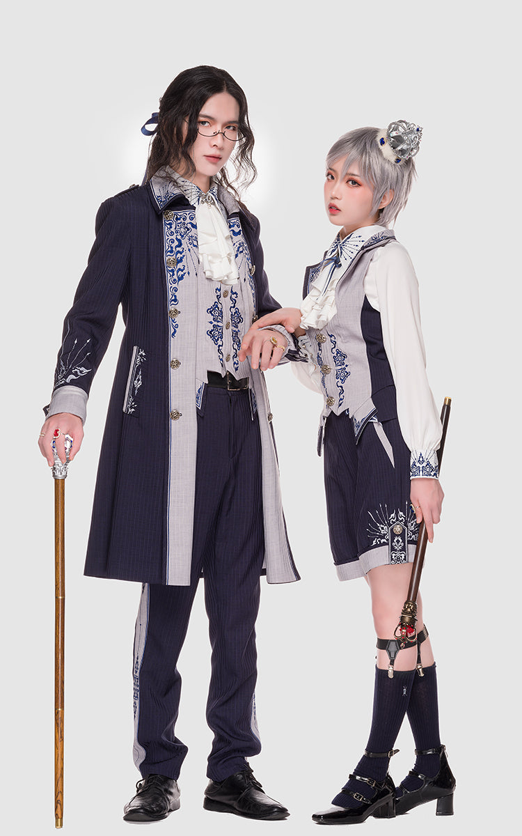 Youpairui - Sheffield - British Military Navy Blue Ouji Lolita Set