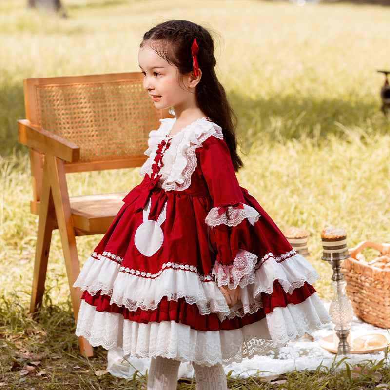 Sweet Kid Lolita Red Princess Dress 100cm red 