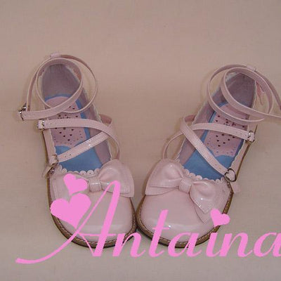 Antaina~ Japanese Style Lolita Tea Party Shoes Size 46-49 shining pink-low heel 2.5cm 46 
