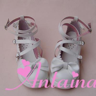 Antaina~Sweet Chunky Heels Lolita Shoes Size 37-40 matte white 37 
