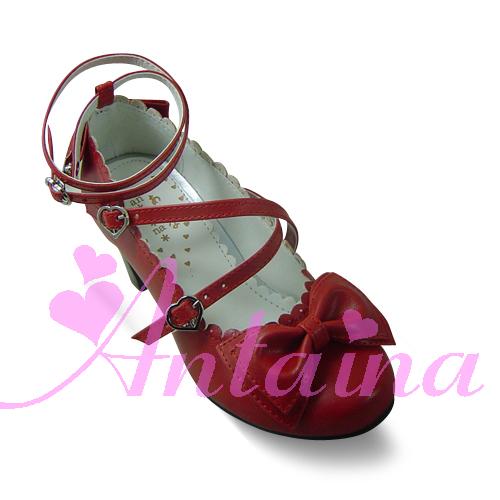 Antaina - Lolita Tea Party Heels Shoes Size 41-44 41 (no return and exchange acceptable) matte red 6.3cm heel
