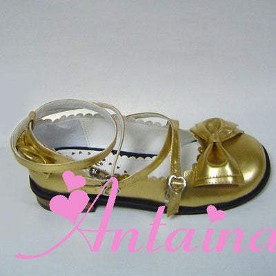 Antaina~ Japanese Style Lolita Tea Party Shoes Size 46-49 gold-low heel 2.5cm 46 