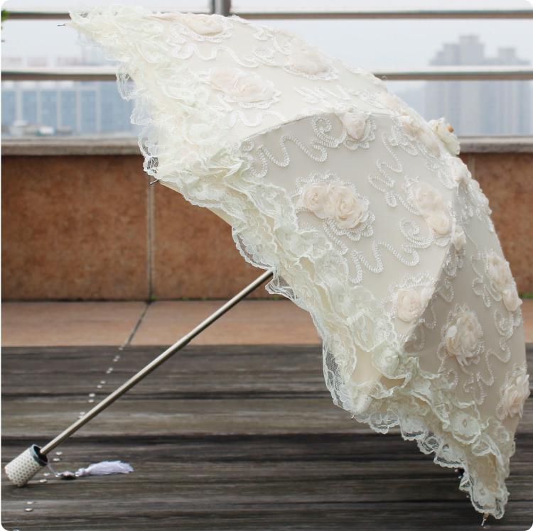 HualiBaLa - Foldable Sunscreen Lace Flounce Multicolors Lolita Parasol