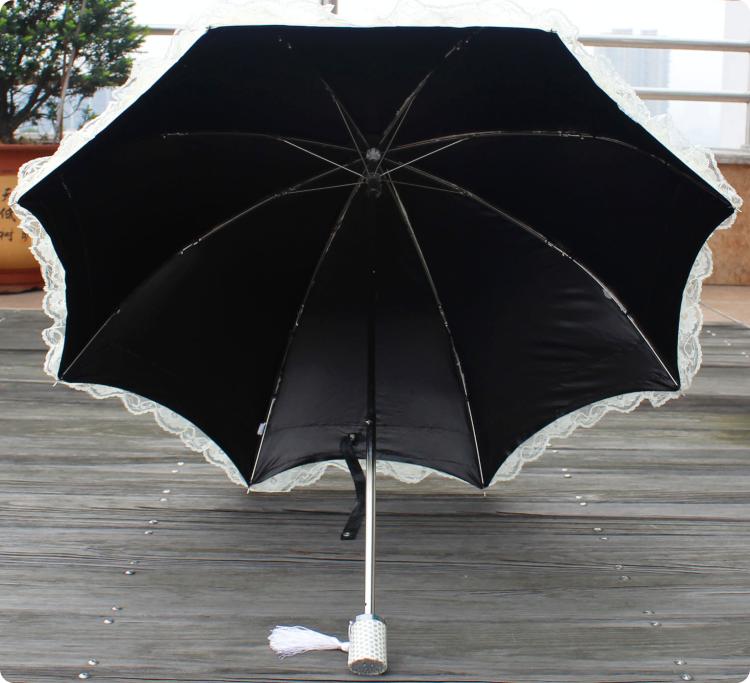 HualiBaLa - Foldable Sunscreen Lace Flounce Multicolors Lolita Parasol
