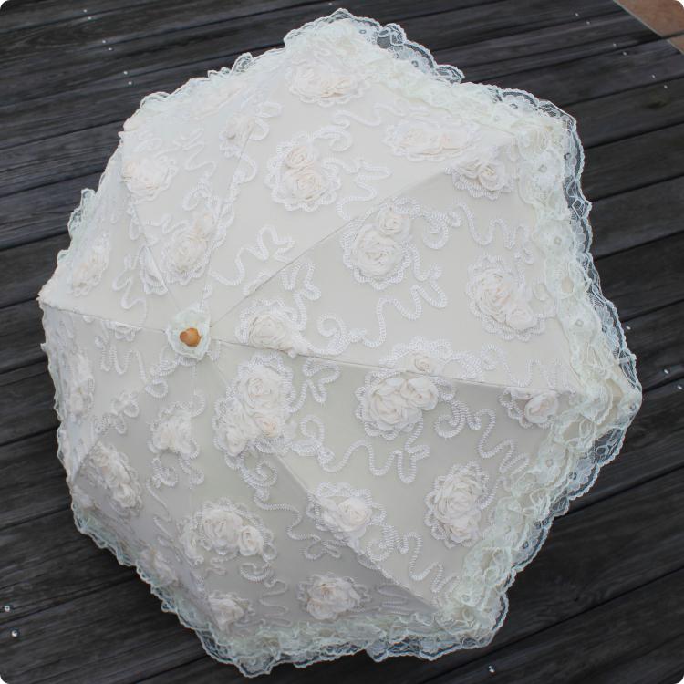 HualiBaLa - Foldable Sunscreen Lace Flounce Multicolors Lolita Parasol