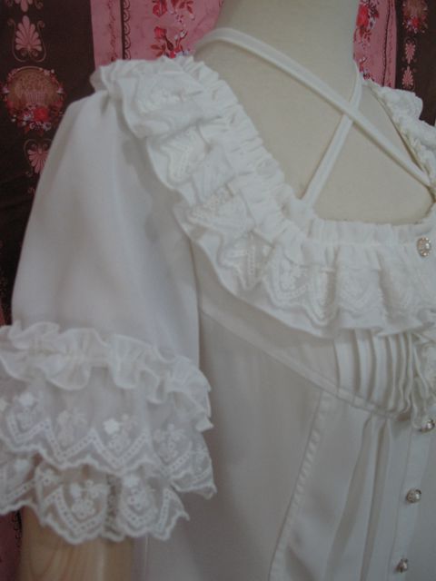 Yilia - Square Collar Chiffon Lolita Loose Blouse