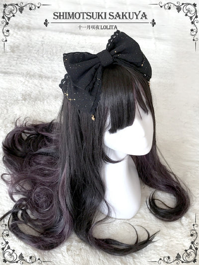 Sakuya Lolita~Whisper of Stars~Vintage Lolita Headdress Large Bow KC   