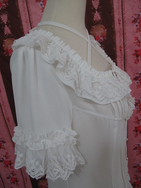 Yilia - Square Collar Chiffon Lolita Loose Blouse