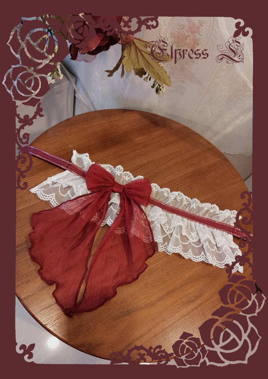 Elpress L~3D Flower Lolita Hairband Cuff Brooch Multicolors 2992:30413