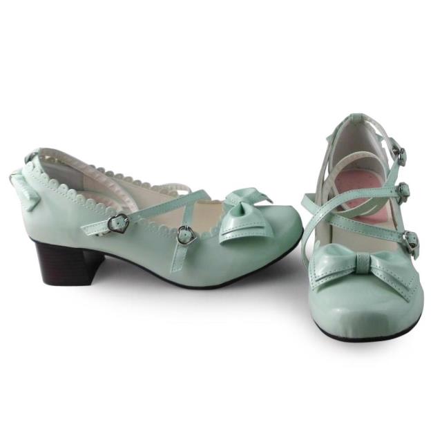 Antaina - Lolita Tea Party Heels Shoes Size 41-44 41 (no return and exchange acceptable) shining mint green 4.5cm heel