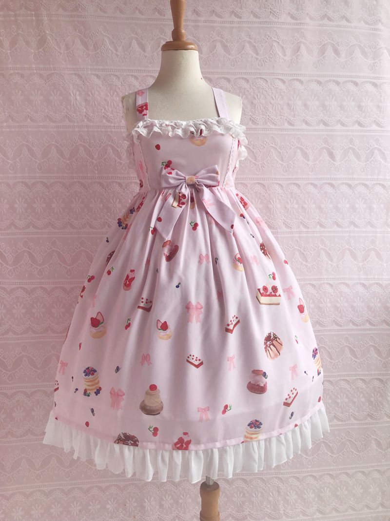 Yilia - Sweetheart Berry - Kawaii Lolita JSK Dress XS pink