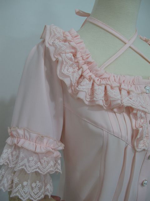 Yilia - Square Collar Chiffon Lolita Loose Blouse