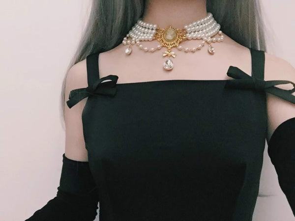Rose of Sharon~ Classic Lolita Tiered Pearl Chain 1604:48763