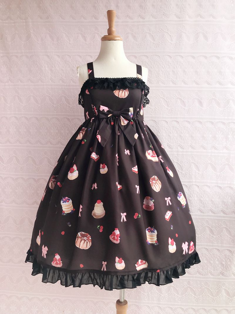 Yilia - Sweetheart Berry - Kawaii Lolita JSK Dress XS coffee