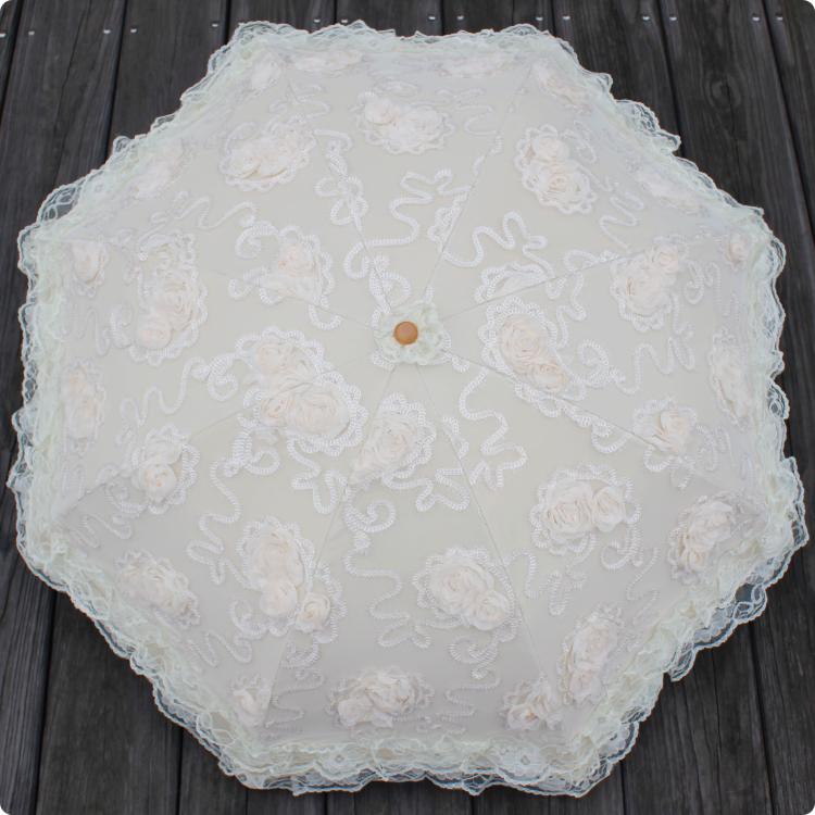 HualiBaLa - Foldable Sunscreen Lace Flounce Multicolors Lolita Parasol