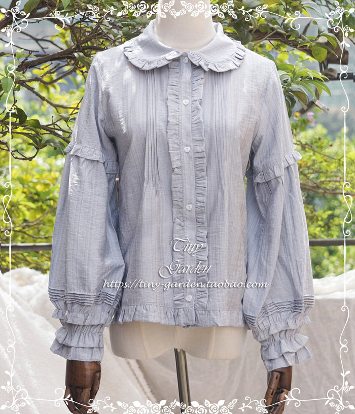 Tiny Garden - Ballade - Elegant Lolita Winter Doll Collar Shirt light grey M