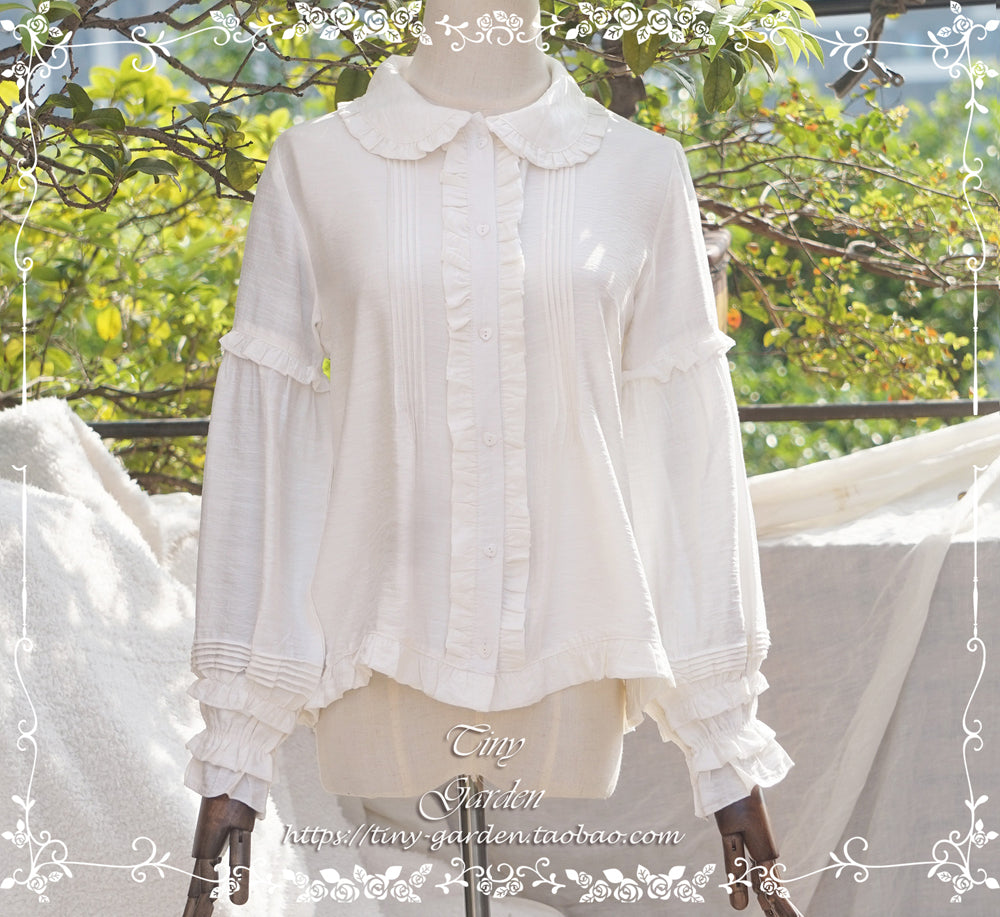 Tiny Garden - Ballade - Elegant Lolita Winter Doll Collar Shirt white M