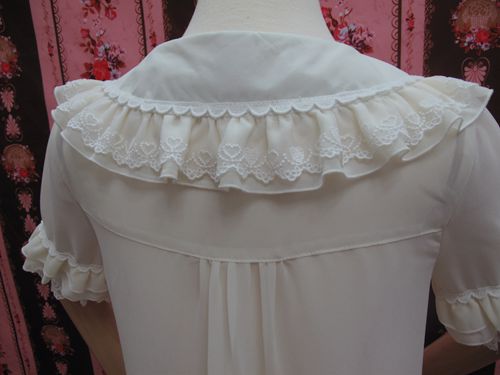 Yilia - Loose Chiffon Lace Lolita Blouse