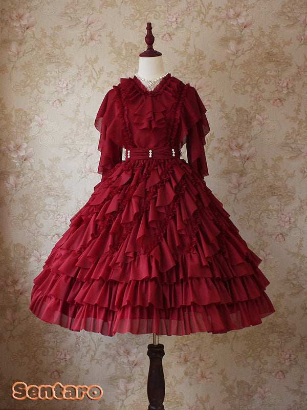 Sentaro - Butter - V Neckline Middle Sleeve Lolita Blouse