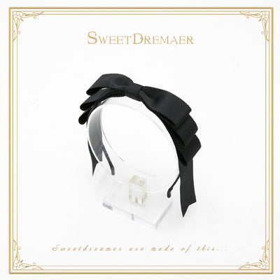 (BuyForMe) SweetDreamer~Vintage Lolita Headband Multicolors black● thickened matte wavy edge ribbon  
