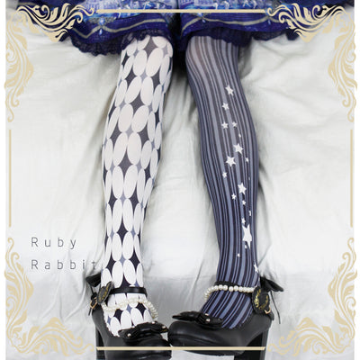 Ruby Rabbit~80D Lolita Tights Multicolors L dark blue 