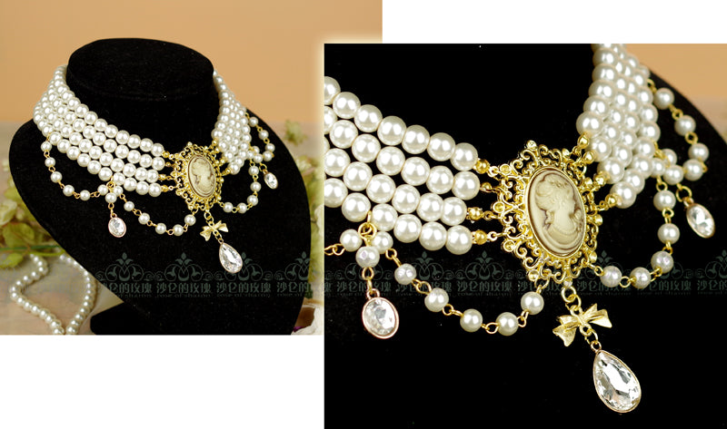 Rose of Sharon~ Classic Lolita Tiered Pearl Chain 1604:48739