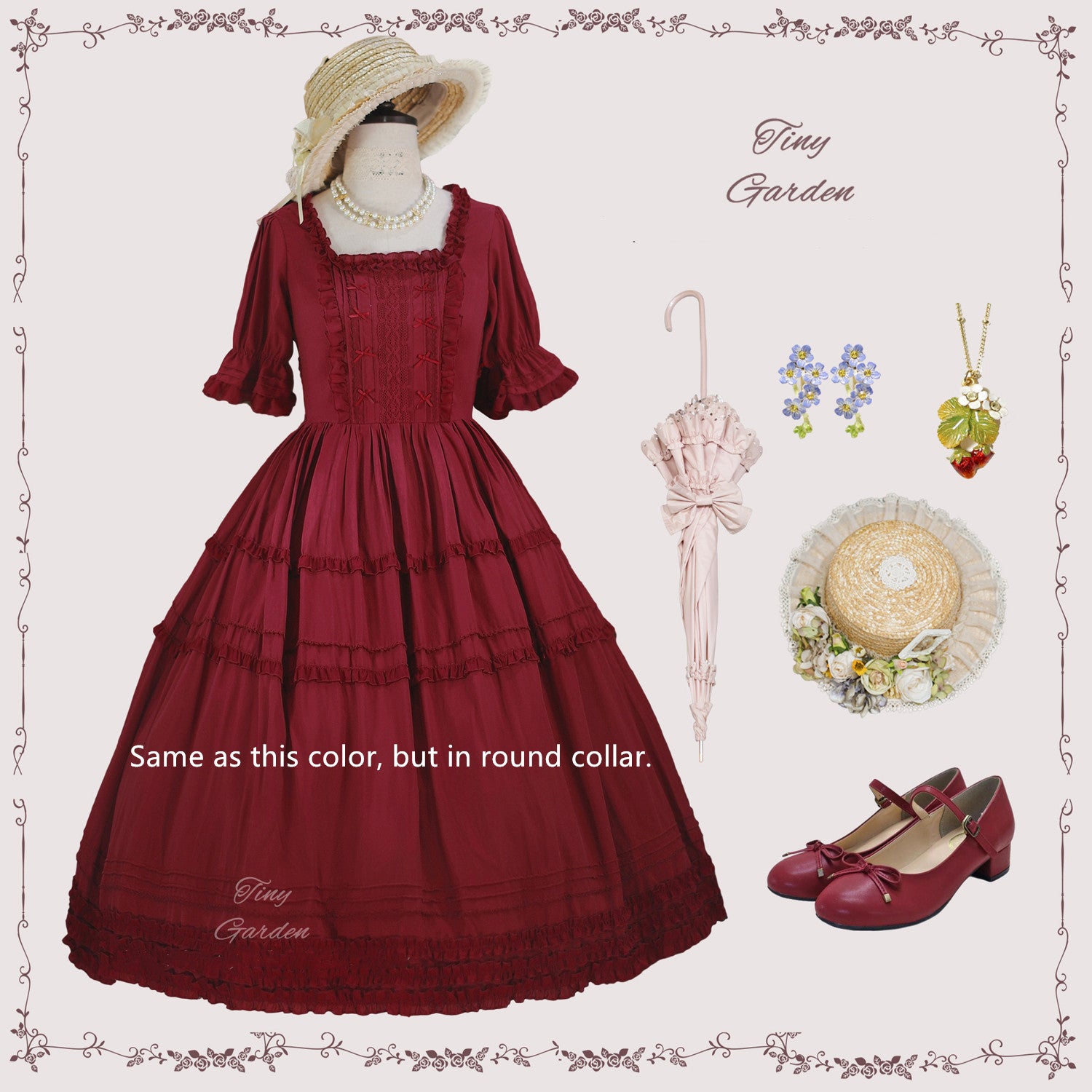 Tiny Garden~Vintage Ball~French Elegance Pin Tucks Lolita OP Dress (L M S XL) 706:58953