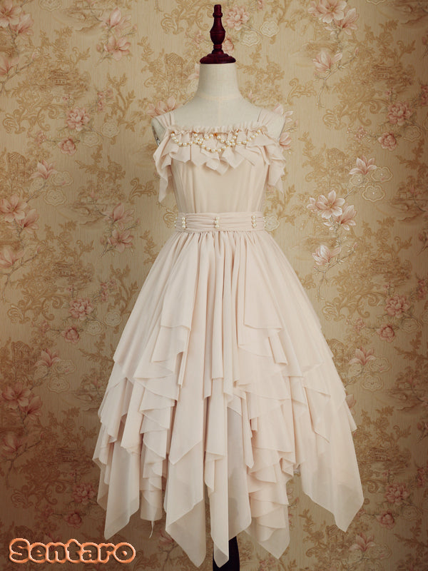 Sentaro - Little Whispers of Love - Multiple Colors Irregular Hem Lolita JSK One Size ivory