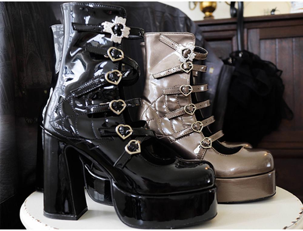 (Buyforme) Pure Tea For Dream~Cross Buckle Punk Lolita Shoes 6870:74018