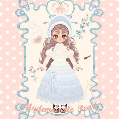 (Buy for me) Flower and Pearl Box~Austin In The Garden~Sweet Lolita Camisole and Skirt S waist tie (free size) gradient blue