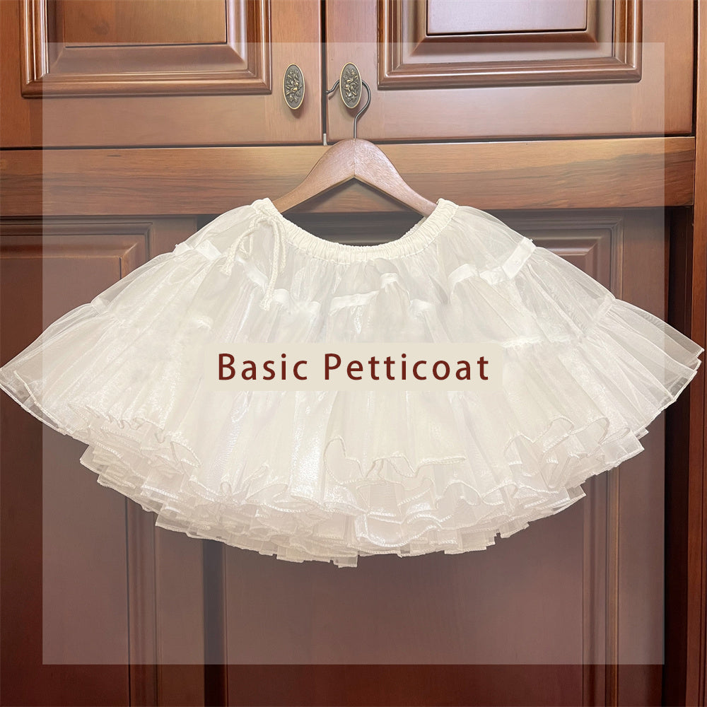 Sky Rabbit~Harvest Spring~35cm/45cm Basic Lolita Petticoat free size 35cm white