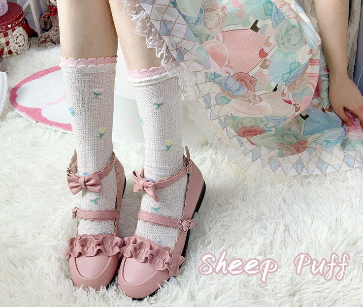 Sheep Puff - Kawaii Lolita Shoes Multicolors 6564:127110