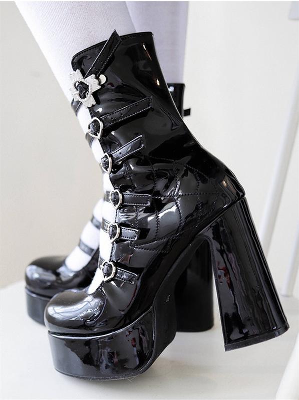 (Buyforme) Pure Tea For Dream~Cross Buckle Punk Lolita Shoes 6870:74020