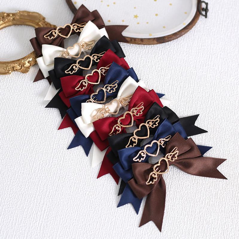 Xiaogui - Handmade Kawaii Bow Clips Brooch Multicolors