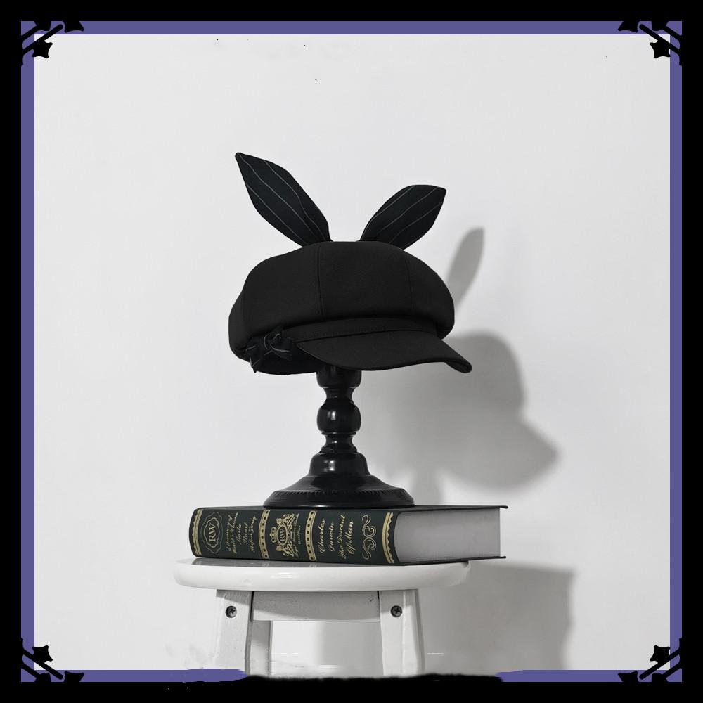 Princess Chronicles - Vintage Kawaii Bow Lolita Beret Black - pre order