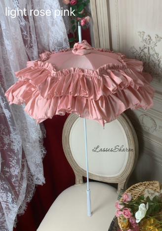 Vintage Luxurious European Style Wedding Lolita Parasol Multicolors pagoda-shape parasol light rose pink 